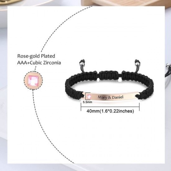 Personalized Friendship Bracelets For 2; 3; 4; 5 Free Engraved ID Matching Bracelets Handmade Braid Rope Adjustable Bracelets For Friends Couple Personalized Friendship Bracelets For 2; 3; 4; 5 Free Engraved ID Matching Bracelets Handmade Braid Rope Adjustable Bracelets For Friends Couple